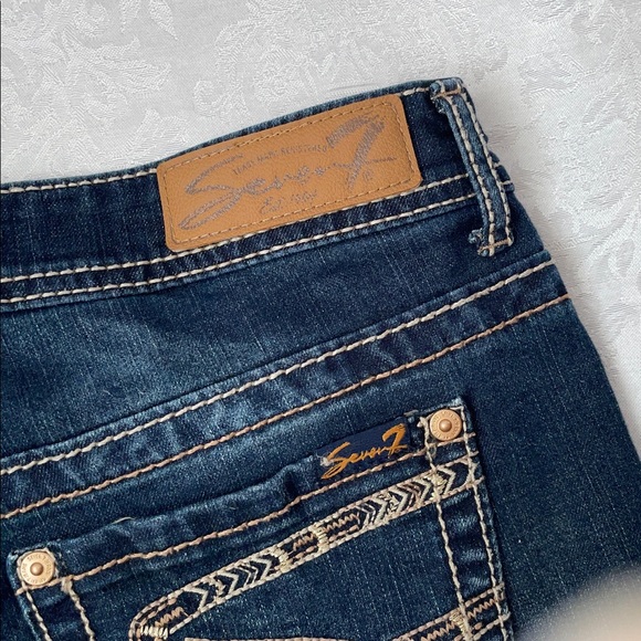 Seven7 Dark Blue Jean Shorts.  Size 8 - Picture 4 of 6